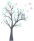 Wandtattoo kinder Babyzimmer Aufkleber Eule Eulen Wandsticker Wand Waldtiere Kinderzimmer Wandaufkleber Deko Dekoration fürs Baby Kindergarten Baum Tiere XL