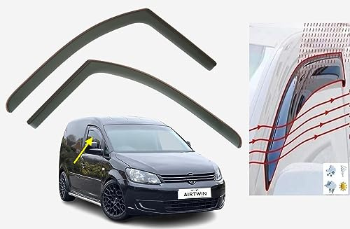 OEMM Windabweiser für Volkswagen Caddy VW 2K 2003 2004 2005 2006 2007 2008 2009 2010 2011 2012 2013 2014 2015, 2 Stück Seitenvisier aus Acrylglas. Ore.