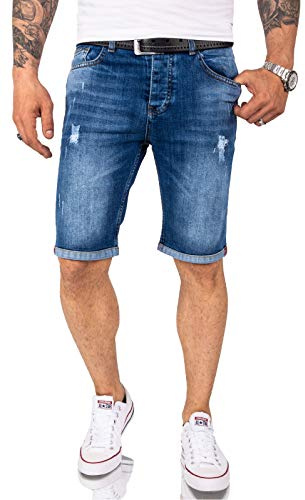 Rock Creek Herren Shorts Jeansshorts Denim Short Kurze Hose Herrenshorts Jeans Sommer Hose Stretch Bermuda Hose RC-2218 Blau W30
