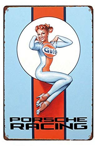 Gulf Racing Retro Metall Blechschild 20,3 x 30,5 cm Wanddekoration