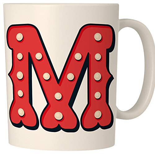 Teetaly Tazza Con Iniziali Lettera M - Lettere Disponibili dalla A alla Z