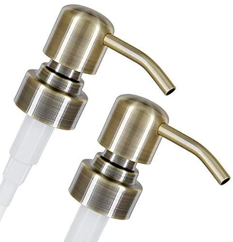 ALTGLAS Pompe pour Distributeur de Savon Liquide 'Zagreb' - 2 Pièces de Pomps de Rechange ou pour Upcycling en Acier INOX avec Filetage de 28 mm (Bronze Vintage)