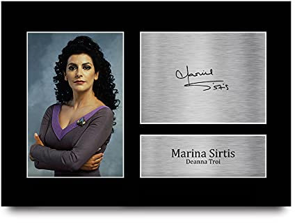 HWC Trading A4 Marina Sirtis Star Trek Deanna Troi Geschenke Gedruckt Signiert Autogramm Bild Für Fernsehshow Fans