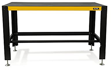 VITO Profi Werkbank mit Schubladen - bis 2000kg belastbar - Robuste Profi Werkbank aus Metall, Kratz- & schlagfesten Pulverbeschichtung 150x90x78cm - Höhe einstellbar von ca. 88-92cm (VIMG4VIBTR)