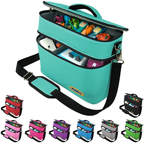 PUNALU große Tasche für Toniebox, Platz für 68 Tonie Hörfiguren, Toniebox Tasche (türkis)