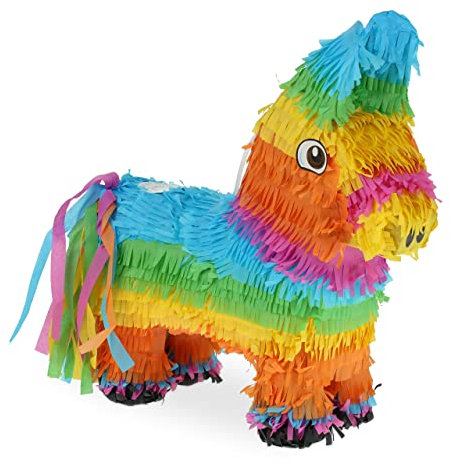 Relaxdays Pinata, Esel, Lama, Geburtstag, zum Aufhängen, Mädchen & Jungen, HBT 38 x 35 x 12 cm, Regenbogen, Kinder, bunt, 10042836