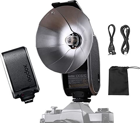 GODOX Lux Senior Retro Camera Flash GN14 CCT 6000±200K with Foldable Reflector 1700mAh Strobe Light Auto/Manual Flash Mode for Canon Sony Nikon Fuji Olympus Panasonic Cameras