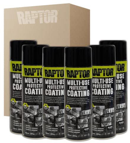 DISPIVAL - 6 x AEROSOL PINTURA RAPTOR 1K NEGRO 450 ML
