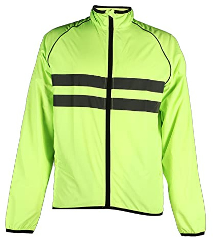 Tbest Herren Fahrradjacke, Fahrradjacke Reflektierende Jacke Atmungsaktiver Fahrradmantel Langarm Polyester Windjacke mit Taschen für Outdoor Angeln Wandern (2XL)