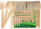 120 PCs Wooden Cutlery Set, 6.5 Splinter Free Disposable Cutlery for Parties, Biodegradable, Eco-Friendly, 50 Wooden Forks 40 Disposable Spoons & 30 Knives for Outdoor, Camping, Events & More