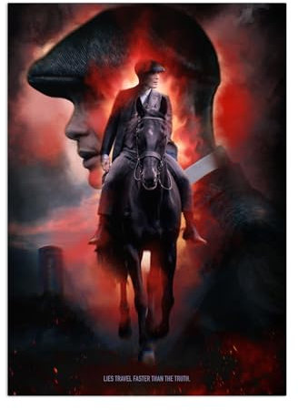Displate Peaky Blinders Metallposter Peaky Blinders Poster Peaky Blinders Merch Peaky Blinders Bild Peaky Blinders Leinwand Main Characters - Lies Travel Faster Poster 67,5x48cm