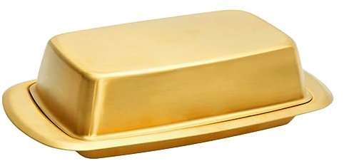 Snailhouse Stainless Steel Butter Dish, Gold Material, Perfect Lid Design, Delicate Features, Effortless Cleaning