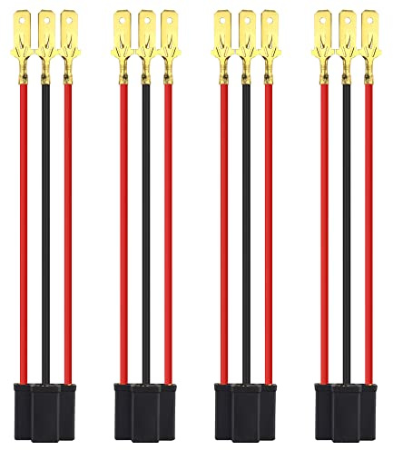 BGTXINGI Lot de 4 adaptateurs H4 femelle vers prise mâle 3 broches - Faisceau de câblage pour phare antibrouillard