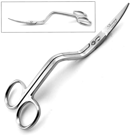 Sharpy - Ciseaux à applique en acier inoxydable de 15,2 cm avec double poignée courbée pour broderie, tissu, fil, tricot, couture, arts et artisanat