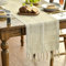 Artoid Mode Boho Leinen Landhausstil Quasten Tischläufer, Waschbar Tisch Dekoration Party Geburtstag Valentinstag Hochzeit Dekor 33x143 cm