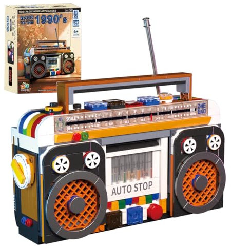 Tirff Retro Haushaltsgeräte Bausteine Set, 554 Klemmbausteine Retro Radio Technik Bausteine, Vintage Haushaltsgeräte, Ideas Spielzeug Modular Building für Kinder, Nicht Kompatibel mit Großen Marken