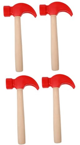 TOYANDONA 4 Pcs Wooden Hammer Toys Mini Wooden Kids Hammer Simulation Small Mallet Pounding Baby Toy for Party