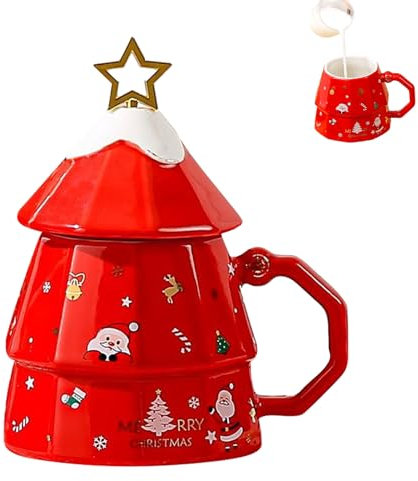 tannenbaum tasse weihnachtsbaum design tannenbaum 350ml teetasse mit weihnachtsdeko weihnachtsdeko weihnachtstasse festliche kaffeetasse mit deckel teetassen für kaffee getränke tisch taz