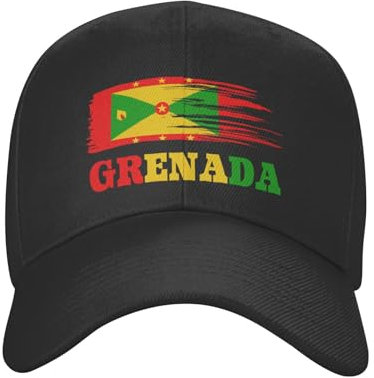 KWQDOZF Grenadiers Grenada-Flagge Baseballkappe für Männer und Frauen verstellbare Klassische Papa-Mütze Trucker-Kappe für Laufen Outdoor-Aktivitäten