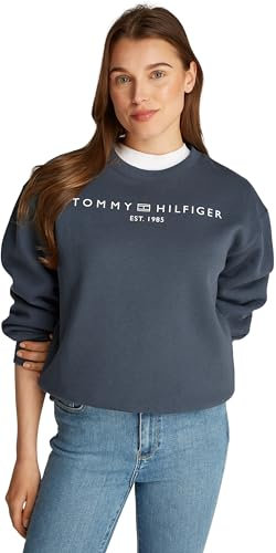 Tommy Hilfiger Damen Sweatshirt ohne Kapuze, Blau (Military Denim), XXL