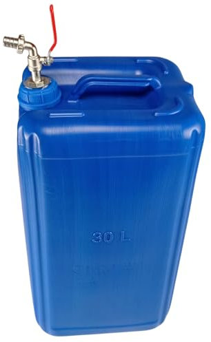Anwicar Wasserkanister mit hahn - Wasser Kanister mit Zapfhahn 30l - Camping Wassertank - Wasserbehälter - Trinkwasserkanister - Frischwassertank - Blau
