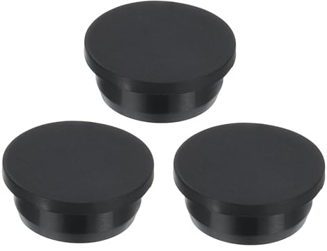 PATIKIL 34.3mm Diameter Rubber Hole Plugs, 3 Pcs Silicone Rubber Round Hole Stoppers for 33-34mm Hole, Black