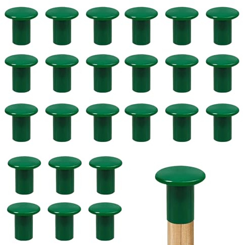 iwiio Topper per canne di bambù, tappi di sicurezza per canna di bambù, tappi di sicurezza per canna di fagiolo, coperture di protezione per canna da giardino all'aperto (24 pezzi)