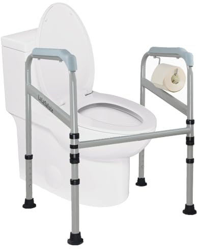 HEYOUTH Marco de Seguridad para Inodoro,Elevador wc Adulto,Barra Baño Minusválido,Barra de Seguridad para el WC,para Mayores,Apoyabrazos Inodoro para Ancianos