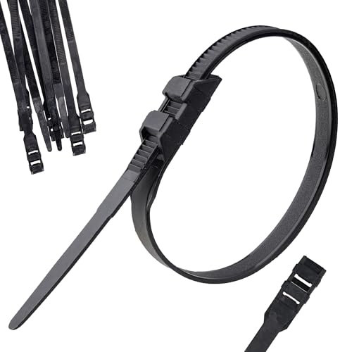 Boltza® Durable Kabelbinder mit doppelter Verriegelung, 9,0 mm x 260 mm, Schwarz, 100 Stück