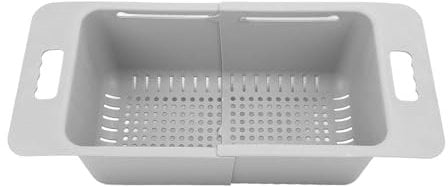 Gefriertruhenkorb, tief, verstellbarer Aufbewahrungs-Organizer, großer Aufbewahrungsbehälter für Kühlschrank, erweiterbare Trennwand, stapelbarer Gefriertruhen-Organizer mit Griff (Grau)