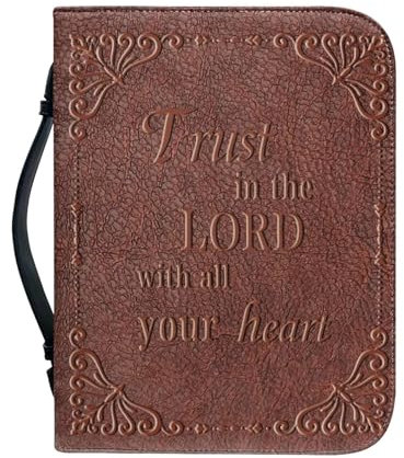 Cartella in pelle con Bibbia - Organizer per cartelle di file in pelle pieno, porta documenti | Custodia per libri portatile con custodia per Bibbia, custodia per libri piccola Custodia per cope