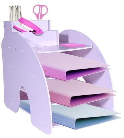 HMXLJJY Organizador de bandeja de cartas, archivo de papel A4, bandeja de archivos de oficina, organizador de archivos de escritorio con archivador apilable, organizador de papel de escritorio con