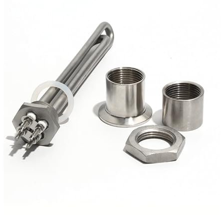 KAYOUDE Élément chauffant 300W/600W DN25/1 pouce for chauffe-eau solaire, radiateur tubulaire DC12V/24V/48V, tous 304SS, longueur 200mm(One Set,48V-300W BSP)