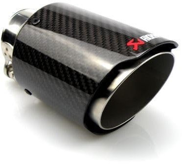 Cola de escape AutoSchloss diseño Akrapovic 63-89mm | Acero inoxidable y fibra de carbono | Mejora estética y sonido | Universal coche VW Golf 7 GTI/TCR, León FR/Cupra, Ibiza FR