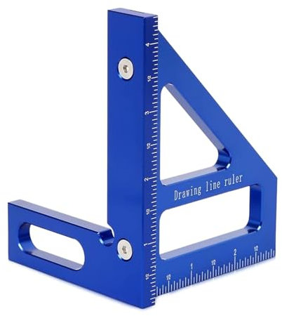 3D Multi Angle Measuring Ruler, 45° & 90° Degree Aluminum Alloy Woodworking Square Protractor, Miter Triangle Ruler High Precision Layout Measuring Tool Layout Scriber for Engineer