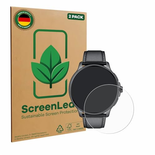 ScreenLeaf (2 Stück Schutzfolie für CatShin Smartwatch 1.43 [nachhaltiger Displayschutz, Folie, transparent, kratzfest]