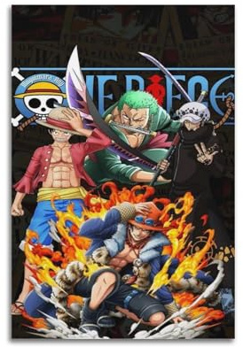 VBHEJRNE Poster d'anime One Piece - Peinture sur toile - Impression d'art moderne pour chambre à coucher - 40 x 60 cm