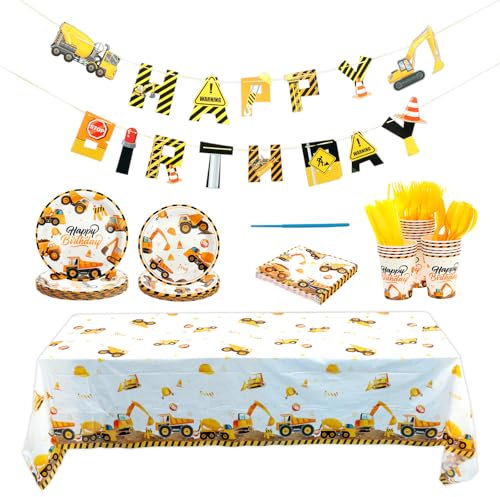 Birthday Party Supplies Including Plates Cups Napkins Versatile Easy to Clean Birthday Decorations Dinnerware for Boys and Girls