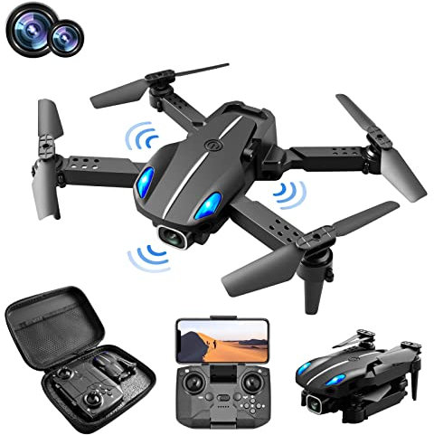 Smart Car Mini Avoidance Foldable Toy Helicopter Airplane Quadcopter KY907 Camera PRO Mini RC Obstacle FPV Drone WIFI 4K Helicopter Smart Plane Pro (Black, One Size)