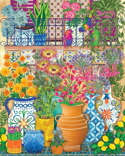 Springbok Mediterranean Garden Retreat 1000 Piece Jigsaw Puzzle for Adults - Unique Cut Pieces - Made in USA