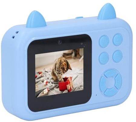 ZASCHMOY HD Thermal Print Camera with 2.4 Inch Screen for Kids - Red Small Digital Photo & Video Recording Camera with Fun Effects (Blue)