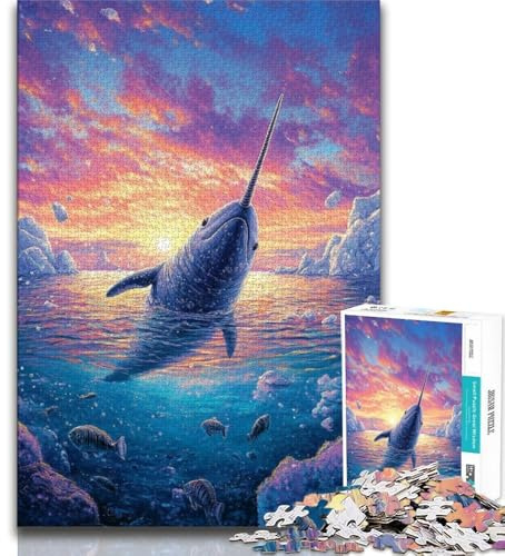 Puzzle Phoque Cornu 1000 pièces pour Adultes et Adolescents Jeu Familial Cadeau d'anniversaire Défi Haute difficulté (26x38cm)