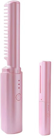 Ceramic Hairdressing Comb - 3 Levels Hair Straightening Brush Tool, Portable USB Rechargeable | Hairdressing Comb For Travel Holiday Festival Salon Home Wedding Bridal Spa Grooming Party Summer Daily