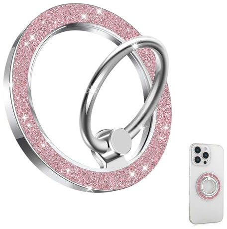 Handy Ring Halterung Magnetisch, Ring-360 Grad Drehung Handy Griff Halter Fingerhalter, benötigen eine Handyhülle mit eingebautem Magnetismus oder magnetischer Befestigung