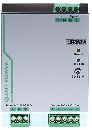 PHOENIX CONTACT QUINT-PS/1AC/48DC/10 Primär Getaktete Stromversorgung, SFB Technology, 1-Phasig Eingang, 48 V DC/10 A Ausgang