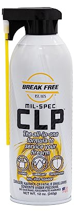 Break Free CLP Cleaner Lubricant and Preservative Gun Cleaner, CLP-12, Aerosol Can, Synthetic Oil, 12 Ounces