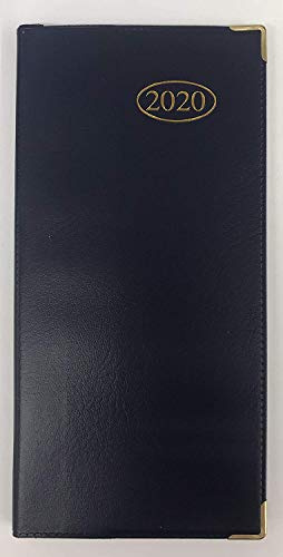 2027 Slim Week To View PVC Leather Effect Diary with Metal Corners - (Blue)