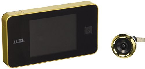 Avidsen E0372-40 Kit Spioncino Telecamera e Display Digitale, per Porte da 38 a 110 mm, Colore Oro