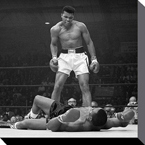 MUHAMMAD ALI 1art1 Poster Cassius Clay Gegen Sonny Liston, Lewiston 1965 Bilder Leinwand-Bild Auf Keilrahmen | XXL-Wandbild Poster Kunstdruck Als Leinwandbild 40x40 cm