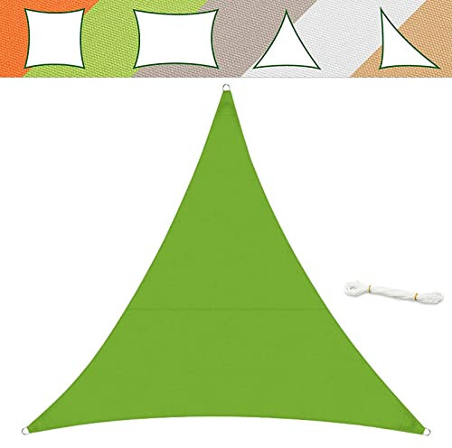 casa pura Sonnensegel 3 x 3 x 3 m, Hellgrün - inkl. Befestigungsmaterial - Dreieck gleichseitig - Reißfestes Polyester-Gewebe - Wasserabweisend imprägniert - Sonnenschutz